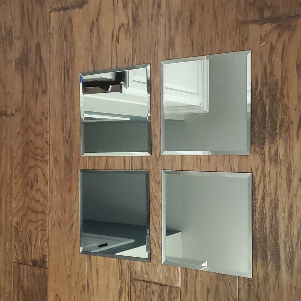 NWT 8x8 Darcie Square Beveled Edge Mirrors Set of 4